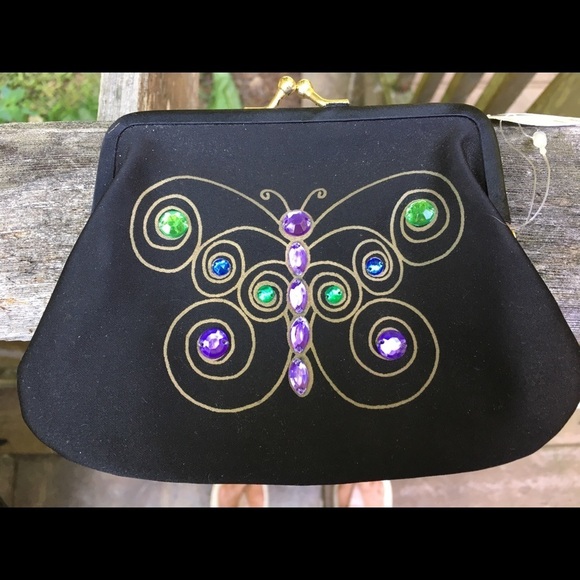 Lulu Guinness Handbags - NWT Bejeweled Butterfly Clutch